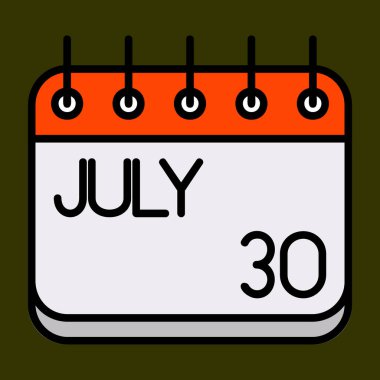 Temmuz simgesi, vektör illüstrasyonu basit tasarım