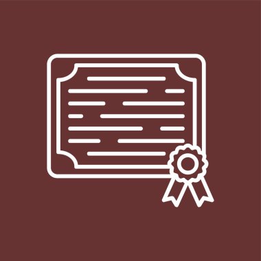 Sertifika simgesi, vektör illüstrasyonu basit tasarım