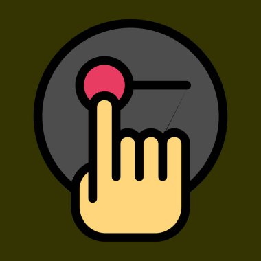 Dokunmatik Ekran simgesi, vektör illüstrasyonu basit tasarım