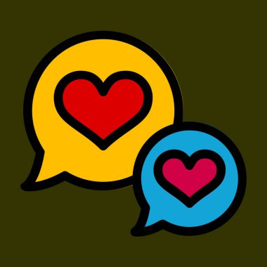 Sohbet simgesi, vektör illüstrasyonu basit tasarım