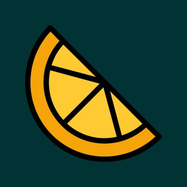 Portakal Dilimi simgesi, vektör illüstrasyonu basit tasarım