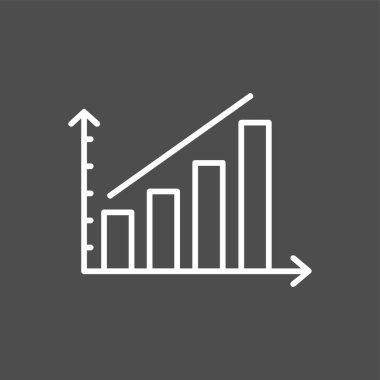 Grafik simgesinde yukarı doğru eğilim, vektör illüstrasyonu basit tasarım