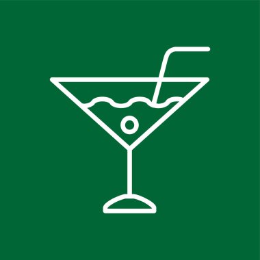 Martini ikonu, vektör illüstrasyonu basit tasarım
