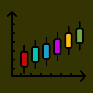 Artan Çubuk Grafik simgesi, vektör illüstrasyonu basit tasarım