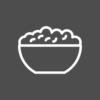 pirinç kase simgesi, vektör illüstrasyonu basit tasarım