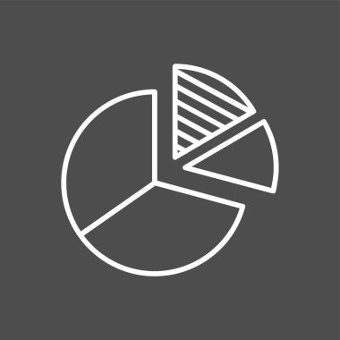 Pasta çizelgesi simgesi, vektör illüstrasyonu basit tasarım