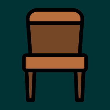 sandalye simgesi, vektör illüstrasyonu basit tasarım