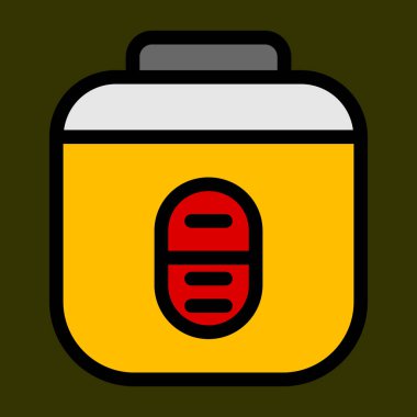 Rice Cooker simgesi, vektör illüstrasyonu basit tasarım