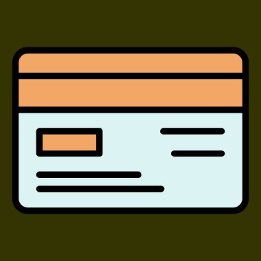 Kredi kartı simgesi, vektör illüstrasyonu basit tasarım