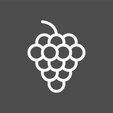Üzüm simgesi, vektör illüstrasyonu basit tasarım