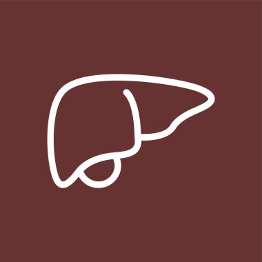 Karaciğer simgesi, vektör illüstrasyonu basit tasarım