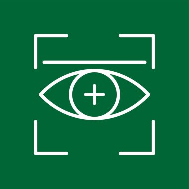 Göz tarama simgesi, vektör illüstrasyonu basit tasarım