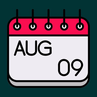 Ağustos simgesi, vektör illüstrasyonu basit tasarım