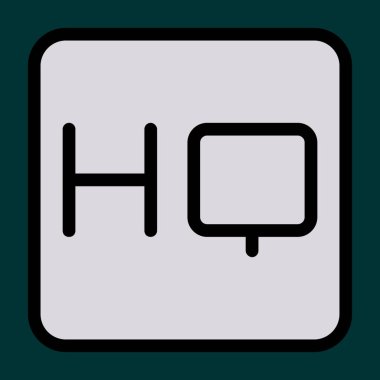 Hq simgesi, vektör illüstrasyonu basit tasarım