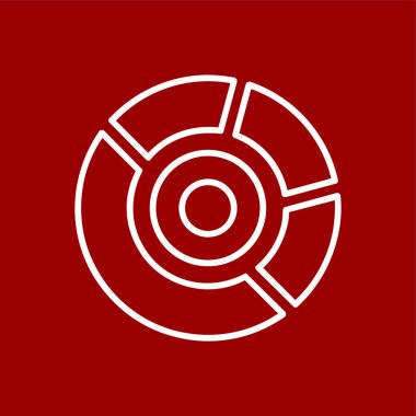 İşaretli Donut Çizelgesi simgesi, vektör illüstrasyonu basit tasarım