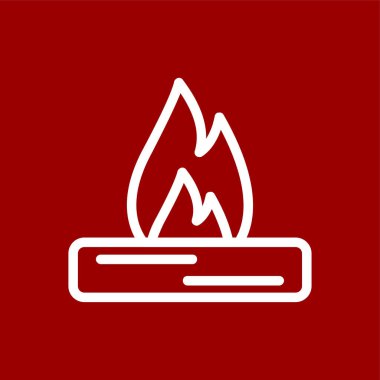 Kamp ateşi simgesi, vektör illüstrasyonu basit tasarım