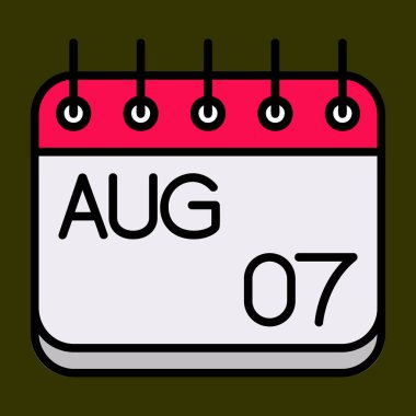 Ağustos simgesi, vektör illüstrasyonu basit tasarım