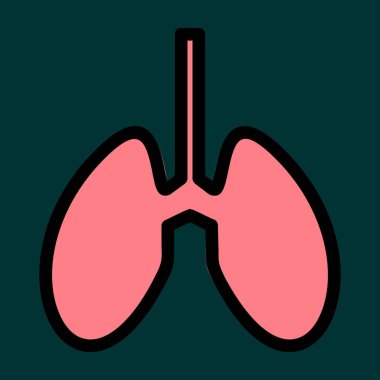 akciğer simgesi, vektör illüstrasyonu basit tasarım