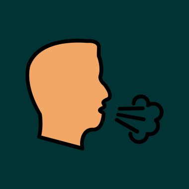 Kuru öksürük simgesi, vektör illüstrasyonu basit tasarım