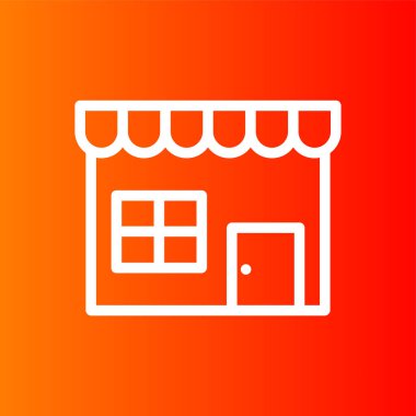 dükkan simgesi, vektör illüstrasyonu basit tasarım