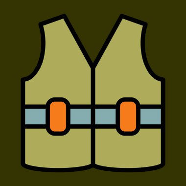 Kurşun geçirmez Jecket simgesi, vektör illüstrasyonu basit tasarım