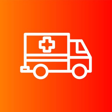 ambulans simgesi, vektör illüstrasyonu basit tasarım