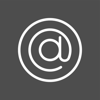 Arroba simgesi, vektör illüstrasyonu basit tasarım