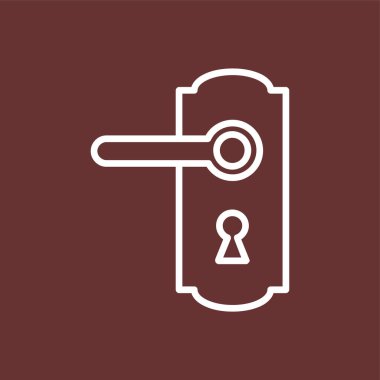 Kapı tokmağı simgesi, vektör illüstrasyonu basit tasarım