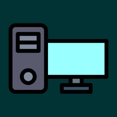 bilgisayar simgesi, vektör illüstrasyonu basit tasarım