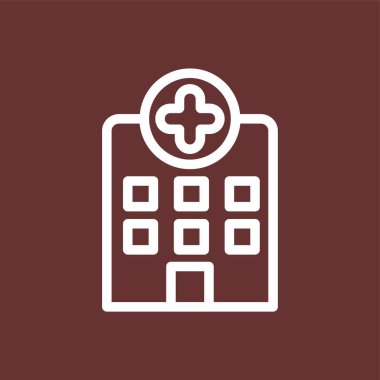 Hastane simgesi, vektör illüstrasyonu basit tasarım
