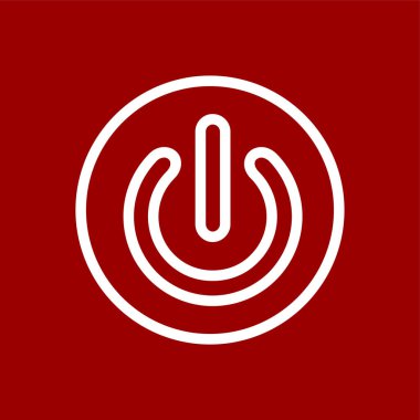 Power Button simgesi, vektör illüstrasyonu basit tasarım