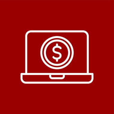 Çevrimiçi Yatırım simgesi, vektör illüstrasyonu basit tasarım