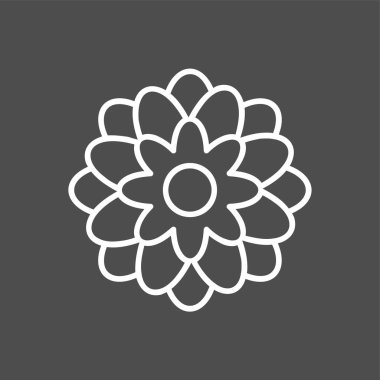 Dahlia simgesi, vektör illüstrasyonu basit tasarım