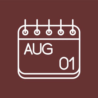 Ağustos simgesi, vektör illüstrasyonu basit tasarım