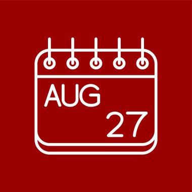 Ağustos simgesi, vektör illüstrasyonu basit tasarım