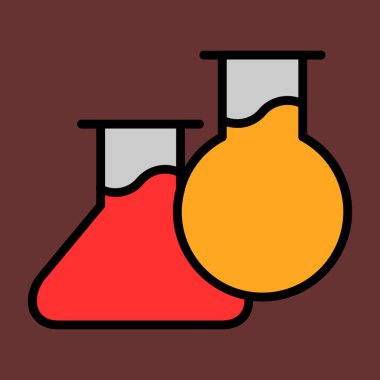 test tüpleri simgesi, vektör illüstrasyonu basit tasarım