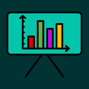 Sütun Grafiği simgesi, vektör illüstrasyonu basit tasarım