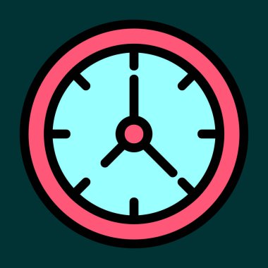 Saat simgesi, vektör illüstrasyonu basit tasarım