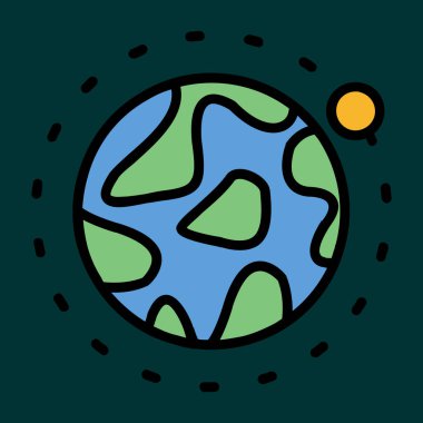 gezegen simgesi, vektör illüstrasyonu basit tasarım