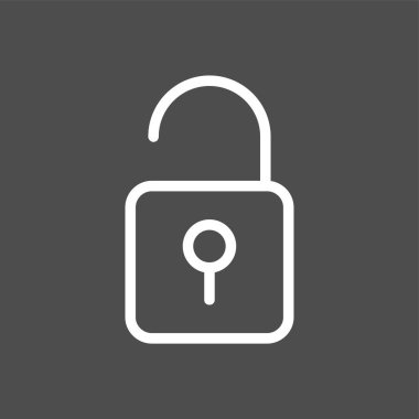 Kilit simgesi aç, vektör illüstrasyonu basit tasarım