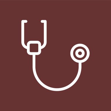 stetoskop simgesi, vektör illüstrasyonu basit tasarım