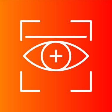 Göz tarama simgesi, vektör illüstrasyonu basit tasarım