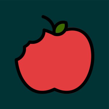 elma simgesi, vektör illüstrasyonu basit tasarım
