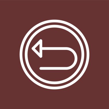 Sol Ok simgesi, vektör illüstrasyonu basit tasarım