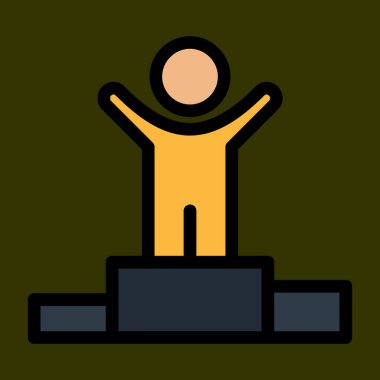 Kazanan simge, vektör illüstrasyonu basit tasarım