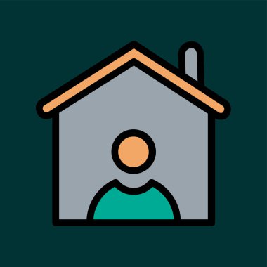 Qurantine simgesi, vektör illüstrasyonu basit tasarım