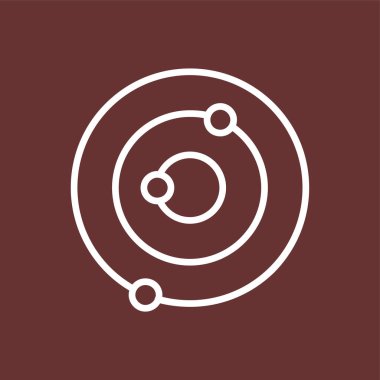 Güneş sistemi simgesi, vektör illüstrasyonu basit tasarım