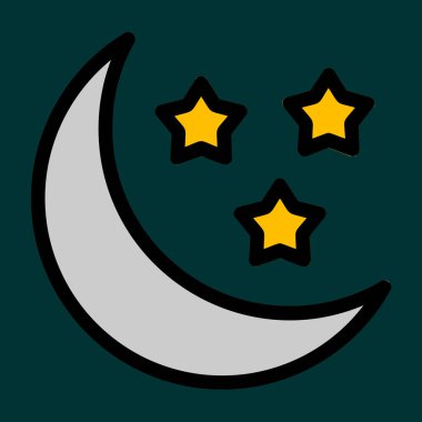 gece simgesi, vektör illüstrasyonu basit tasarım