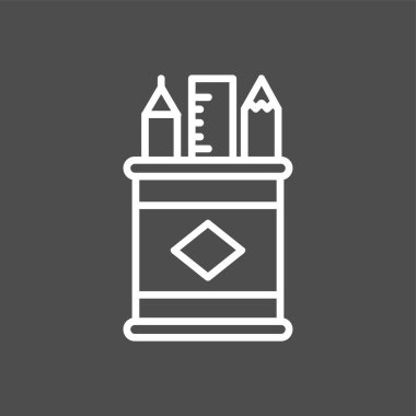 Kalem kutusu simgesi, vektör illüstrasyonu basit tasarım