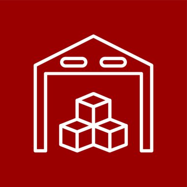 Depo simgesi, vektör illüstrasyonu basit tasarım